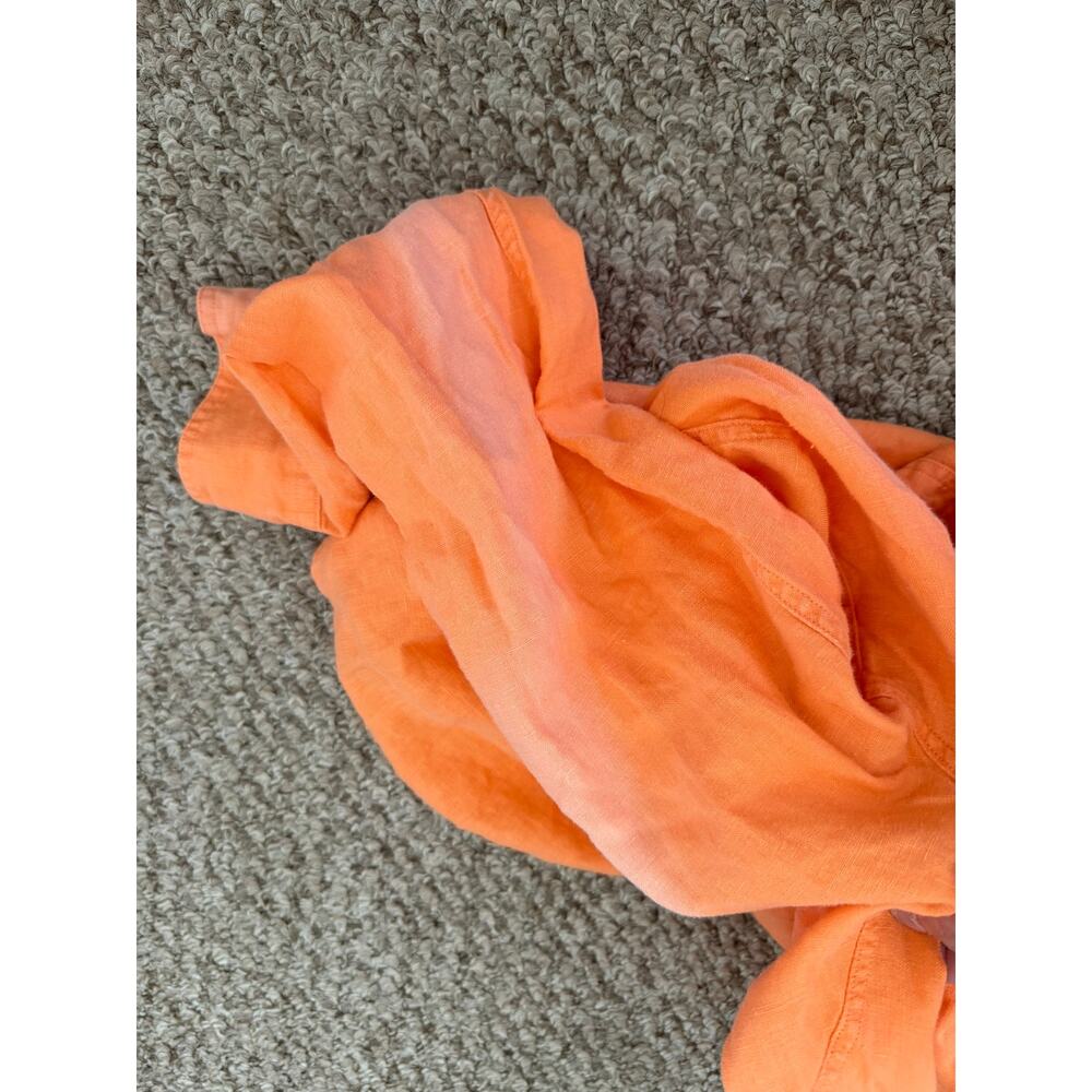 Lauren Ralph Lauren | Vibrant Orange Linen Women’s Long Sleeve Button Down Sz S - Picture 9 of 11